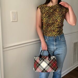 Vivienne Westwood Tartan Handbag | Orb Logo | Zip Closure